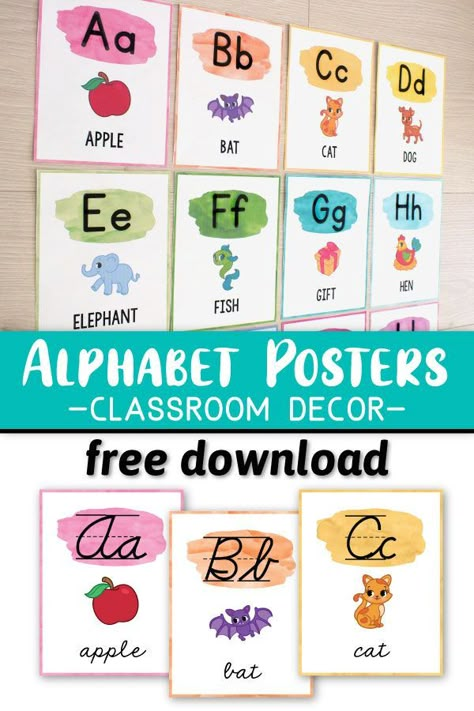 Free Classroom Decor, Preschool Classroom Themes, Watercolor Classroom, Posters For Classroom, Ideas For Kindergarten, Printable Classroom Posters, Kindergarten Classroom Decor, Preschool Classroom Decor, Printable Classroom Decor