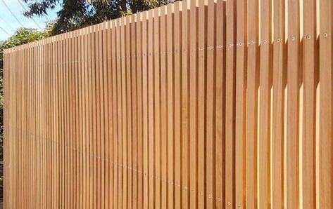 Timber Batten Fence, Batten Fence, Porch Privacy Screen, Vertical Fence, Timber Screen, Fence Gate Design, Timber Battens, Privacy Fence Designs, Front Fence