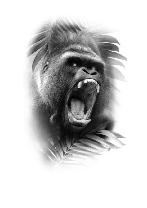 King Kong Tattoo, Smaug Tattoo, Kong Tattoo, Gorilla Ink, Boxing Tattoos, Inner Bicep Tattoo, Animal Sleeve Tattoo, Gorilla Tattoo, African Tattoo