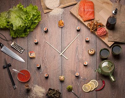 Pole Dance Studio, Sushi Time, Wooden Background, Lunch Time, Royalty Free Photos, Wall Clock, Every Day, Stock Images, Nutrition