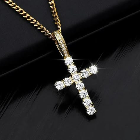 AllyoucanGold - Etsy Cross Necklace Gold, Christian Accessories, Cross Necklaces, Diamond Cross, Christian Jewelry, Cross Jewelry, Dream Jewelry, Cross Pendant, Necklace Gold