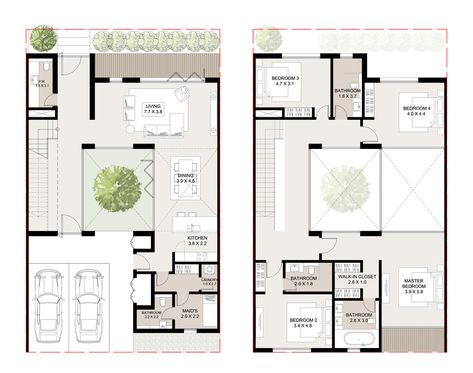 O:�2_Projects18117-AFR-Z6 Res DevtCAD20-Exercises20181112-U Landscape Floor Plan, Villa Design Architecture, Floor Plan Sketch, Indian Houses, Small Villa, Villa Plan, Courtyard House Plans, Building Plans House, Architectural Design House Plans