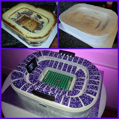 Cool stadium cake Football Stadium Cake Ideas, Stadium Cake Football, Soccer Stadium Cake, Football Stadium Cake, Football Field Cake, Stadium Cake, Cricket Theme Cake, Superbowl Cake, 9th Birthday Cake