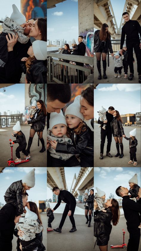 Grungy Family Photoshoot, Nike Family Photoshoot, Punk Family Photos, Family Pictures In The City, Family Street Photoshoot, Family Pictures City, Alternative Family Photos, Family City Photoshoot, Edgy Family Photos