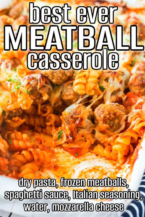 Meat Ball Casserole Recipes, Meatball Pasta Casserole, Meatball Pasta Recipes, Meat Casseroles, Food Entrees, Meatball Casserole Recipe, Frozen Meatball Recipes, Pasta Casseroles, Meatball Dishes