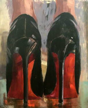 Louboutin Piskel Art, Gesso On Canvas, Paris Painting, Lace Painting, Inspiration Painting, Sky Painting, Tableau Art, Gcse Art, A Level Art