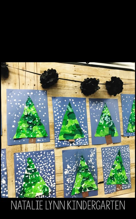 Winter Tree Crafts, Kindergarten Easter, Trees Craft, Natalie Lynn, Winter Crafts Preschool, Christmas Art Projects, December Crafts, Preschool Christmas Crafts, Christmas Kindergarten