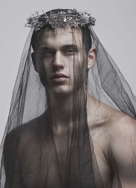 Man with Punk Veil Base Model, 다크 판타지, Men Photography, Creative Portraits, 인물 사진, Photography Inspo, Gay Pride, Male Models, Madonna