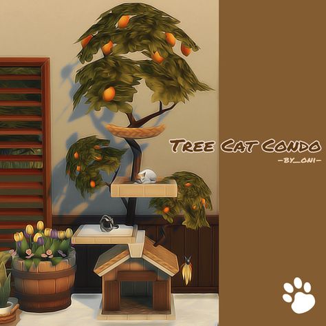 Tree Cat Condo 🌲 | O-ni on Patreon Sims 4 Pets Mod, Los Sims 4 Mods, Sims Pets, Sims 4 Clutter, Pelo Sims, Sims 4 Mm Cc, Tree Cat, Sims 4 Cc Folder, Sims 4 House Design