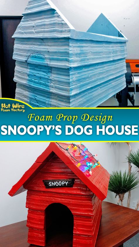 Tie prop replica of Snoopy's Dog House from Peanuts was made by Eco Mouse, LLC out of foam for a local animal shelter. #propdesign #doghouse #snoopy #peanuts #foamprops Dog Themed Parade Float, Parade Float Diy, Christmas Floats, Snoopy Christmas Decorations, Peanuts Decor, Parade Float Decorations, Christmas Parade Floats, Foam Props, Snoopy Dog House