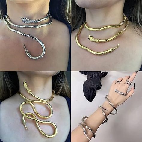 Bendable Necklace, Snake Choker, Snake Bracelet, Snake Necklace, Necklace For Women, Halloween Gifts, Necklaces Bracelets, Womens Necklaces, Choker