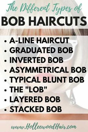 Types Of Bobs, Highlight Bob, A Line Haircut, Kort Bob, Angled Bob Haircuts, Asymmetrical Bob Haircuts, Graduated Bob, Stacked Bobs, Medium Bob