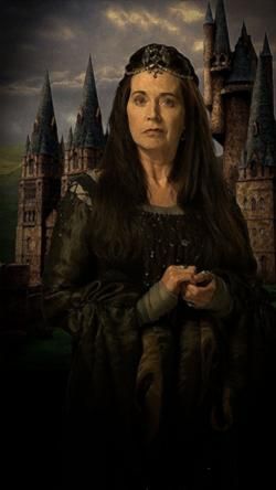 Professor Rowena Ravenclaw (fl. c. 993 – 1000) was a Scottish witch, who lived in the early Middle Ages. Noted for her intelligence and creativity and regarded as one of the greatest witches of the age, Ravenclaw was one of the four founders of Hogwarts School of Witchcraft and Wizardry along with Godric Gryffindor, Helga Hufflepuff and Salazar Slytherin, as well as the namesake of the Ravenclaw House. Ravenclaw was "beautiful yet slightly intimidating." Rowena Ravenclaw Diadem, Scottish Witch, Rowena Ravenclaw, Harry Potter Portraits, Hogwarts Founders, Harry Potter Props, Film Harry Potter, Imprimibles Harry Potter, Harry Potter Wiki