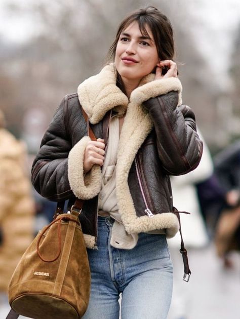 Style File | Required: Shearling Flight & Aviator Leather Jackets Emily Shak, Aviator Leather Jacket, Flying Jacket, Shearling Jacket Women, Jacket Outfit Women, Mens Apparel, Aviator Jacket, Jeanne Damas, Aviators Women