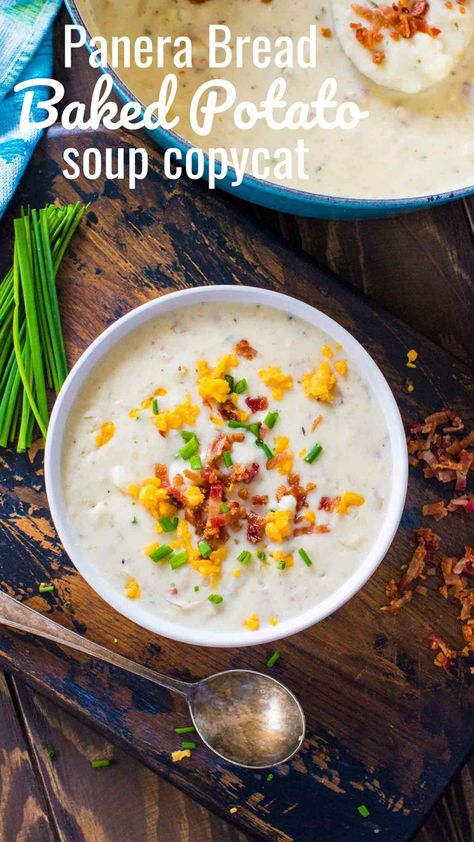 Baked Potato Soup Copycat, Potato Soup Panera, Potato Soup Copycat, Panera Baked Potato Soup, Copycat Soup, Soup Panera, Baked Potato Soup Recipe, Best Potato Soup, Slow Cooker Potato Soup