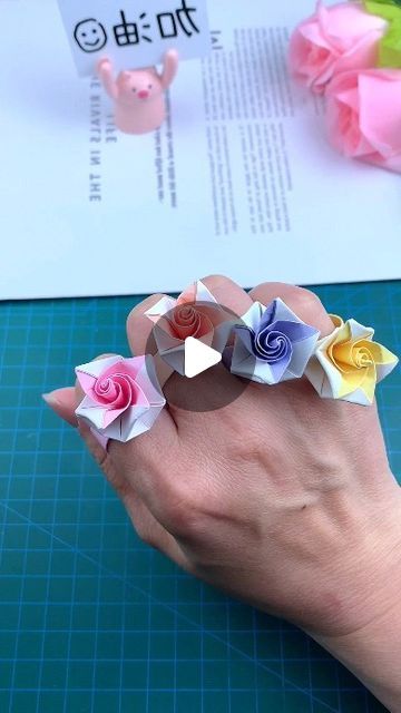 Origami Rose, Paper Flower Crafts, Flower Craft, Classroom Crafts, March 3, Rose Ring, Crafting Paper, Paper Roses, The Rose