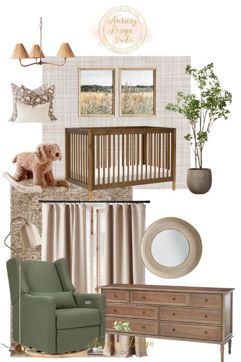 Portfolio - Nursery Design Studio Surprise Gender Nursery, Timeless Boy Nursery, Green And Neutral Nursery, Gender Neutral Colorful Nursery, Gender Neutral Green Nursery, Gender Neutral Paint Colors, Transitional Nursery Ideas, Neutral Vintage Nursery, Gender Neutral Nursery Paint