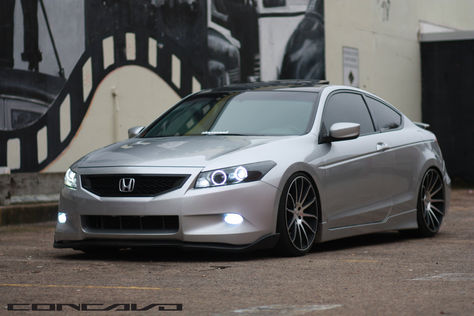 Stanced Honda Accord Coupe Boasting Custom LED Lights and Rims — CARiD.com Gallery Honda Civic Rims, Honda Accord 2015, Honda Accord Custom, Honda Civic Vtec, Honda Accord V6, 2013 Honda Accord, Custom Jeep Wrangler, Honda Accord Coupe, Honda Accord Lx