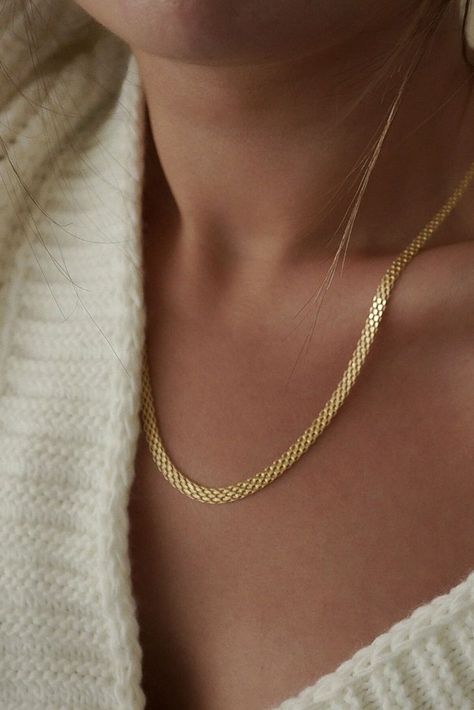 Jewelry Target, Gold Neck Chain, Real Gold Chains, Mesh Necklace, Gold Chain Design, Dainty Gold Necklace, Unisex Necklace, Gold Necklace Women, Neck Chain