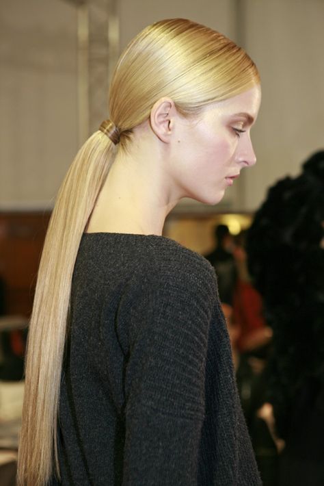 Backstage at Christian Dior RTW Fall 2012 Low Ponytail Hairstyles, Perfect Ponytail, Runway Beauty, Queen Hair, Sleek Ponytail, Low Ponytail, Sleek Hairstyles, Favorite Hairstyles, Very Long Hair