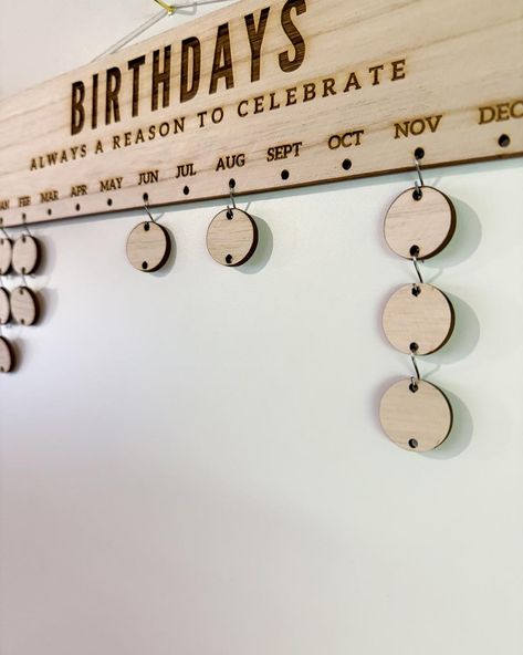 🥳Never miss a birthday with our family birthdays sign! Use each wood token to mark a loved ones birthday. You can customize them with us or hand write each one. The tokens hang with S hoops and can always add more as your family grows. 🎉 ✨ Can be customized! Font, material, and more! 📩 DM to customize your order ✨ #FamilyBirthdays #CelebrateEveryMonth #HandmadeWithLove" Family Birthdays Sign, Joy Craft, Family Birthdays, Birthday Sign, Miss A, Finding Joy, Loved Ones, Handwriting, First Birthdays