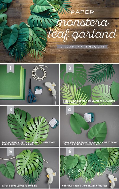 Для декора Paper Leaf Garland, Tropisk Fest, Paper Leaf, Fiesta Tropical, Fleurs Diy, Paper Leaves, Jungle Party, Hawaiian Party, Safari Birthday