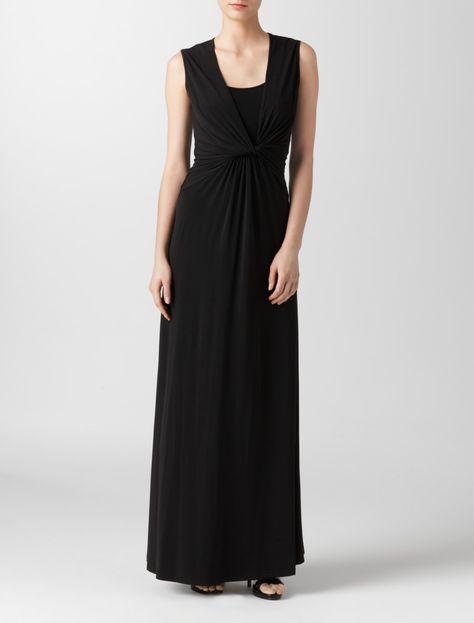 Calvin Klein Gown, Sleeveless Gown, Twist Front, Sophisticated Style, Home Furnishings, Calvin Klein, Little Black Dress, Twist, Fragrance