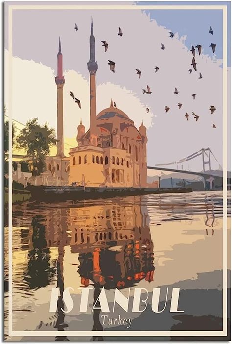 Hagia Sophia Mosque, Turkey Poster, Turkey Print, Home Decor Retro, Travel Vintage, Hagia Sophia, Art Travel, Retro Art, Print Poster