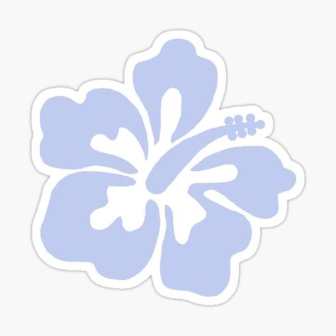 Digital Drawing For Beginners, Hibiscus Flower Sticker, Blue Hibiscus Flower, Hibiscus Hawaii, Hawaii Flowers, Hydro Flask Water Bottle, Preppy Stickers, Blue Hibiscus, Flask Water Bottle