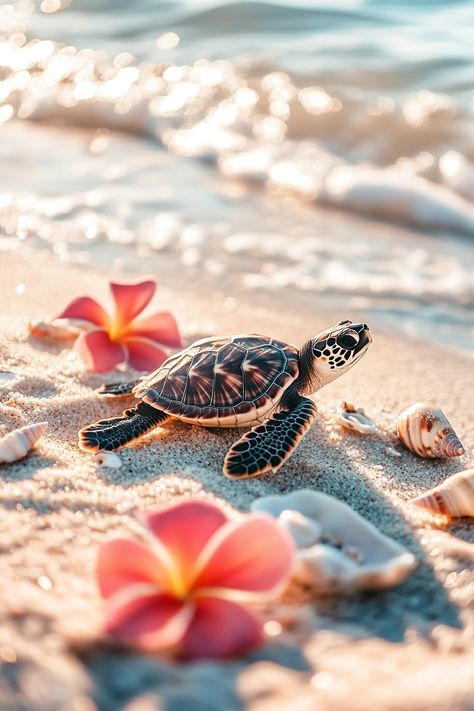 Ocean Aesthetic Turtle, Turtle Wallpaper Aesthetic, Sea Turtle Aesthetic, Albino Turtle, Colorful Widgets, Sea Turtle Photo, Sea Turtle Wallpaper, Turtle Background, Beach Mood Board