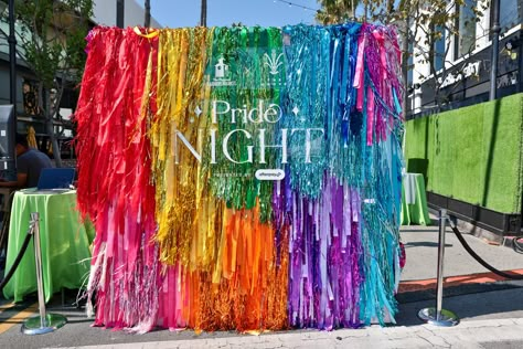 Rainbow Event Decor, Pride Party Aesthetic, Pride Party Decorations, Colorful Dinner, Pride Decor, Pride 2024, Pride Event, 30th Party, Fringe Backdrops