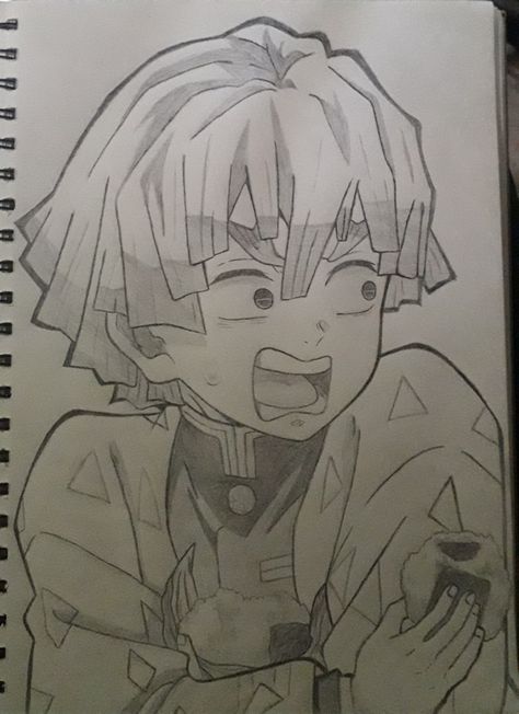 Zenitsu Sketch, Zenitsu Drawing, Mha Drawings, Easy Manga Drawings, Sick Drawings, Anime Face Drawing, Best Anime Drawings, Cool Pencil Drawings, Easy Doodle Art