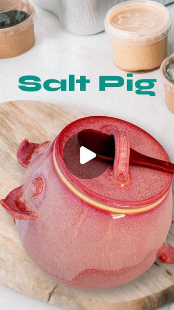 Salt Pig Pottery, Pig Pottery, Pig Ideas, Clay Videos, Salt Pig, Pottery Videos, Functional Pottery, Salt Cellar, Cooking Accessories