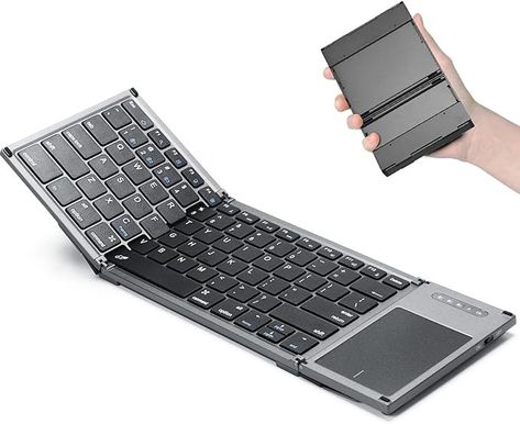 Amazon.com: ZenRich Foldable Bluetooth Keyboard, Full Size Wireless Tri-Folding Portable Keyboard with Sensitive Touchpad (Sync Up to 3 Devices), Ultra Slim Travel Keyboard for Windows/iOS/Android/OS/HMS : Electronics Keyboard For Tablet, Keyboard With Touchpad, Portable Keyboard, Bluetooth Keyboard, Keyboard, Ios, Electronics, Travel