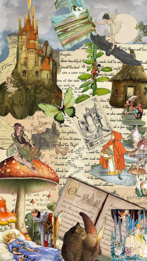 #onceuponatime #storybook #fairytale #wallpaper Fairytale Storybook Aesthetic, Fairytale Yearbook Theme, Moodboard Manifestation, Fairytale Collage, Storybook Aesthetic, Fairytale Wallpaper, Storybook Design, Storybook Theme, German Fairy Tales