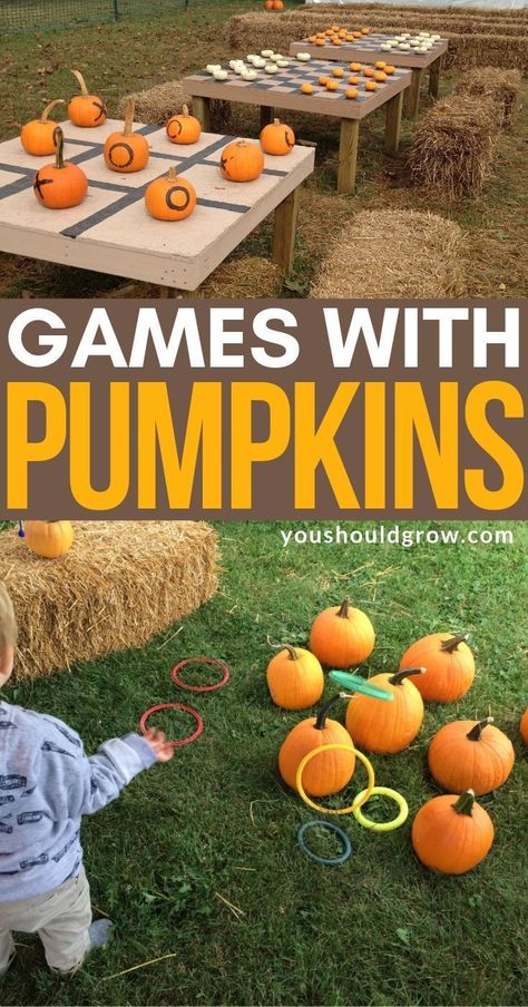 If you’re planning a fall festival, I’ve gathered a bunch of ideas to make fun use of pumpkins for kids’ parties. Fall Festival Activities, Fall Festival Party, School Fall Festival, Fall Party Games, Fall Festival Games, Pumpkin Games, Pumpkin Patch Party, Fall Harvest Party, Fall Carnival