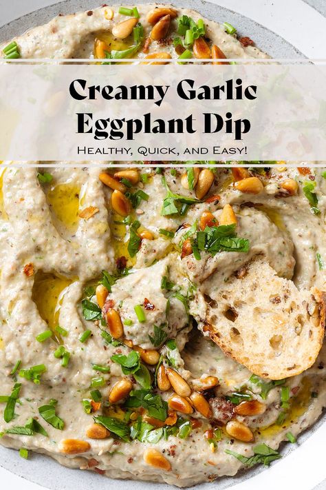 Cava Roasted Eggplant Dip, Whipped Eggplant Dip, Eggplant Roasted, Garlic Eggplant, Eggplant Dip Recipes, Eggplant Appetizer, Roasted Eggplant Dip, Toasted Baguette, Creamy Yogurt