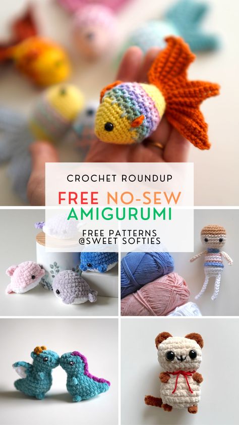 Free No-Sew Amigurumi Patterns for Craft Fairs - Sweet Softies Crochet Squishies, No Sew Crochet, Pikachu Crochet, Crochet Turtle Pattern, Crochet Toys Free Patterns, Loom Knitting Projects, Crochet Eyes, Crochet Keychain Pattern, Crochet Turtle