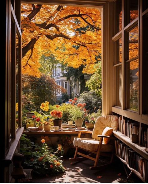 Freelance Translator, Front Porch Swing, Books Literature, Love Books, Dream Cottage, Autumn Scenes, Depth Of Field, Dream Spaces, Small Balcony