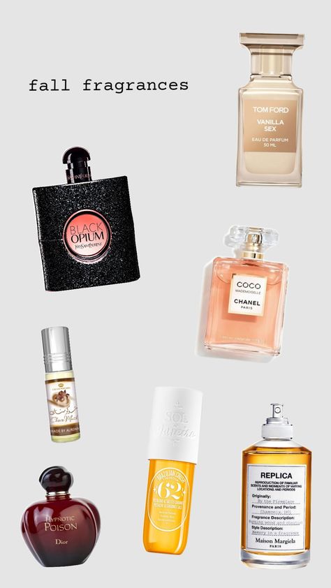 perfumes for fall #perfume #fragrance #tomford #dior #soldejaneiro #vanilla #vanillagirl #fall #autumn #wishlist Fall Perfumes For Women, Autumn Wishlist, Autumn Fragrance, Perfume Vanilla, Perfume Layering, Fall Perfume, Coco Chanel Mademoiselle, Perfumes For Women, Vanilla Perfume