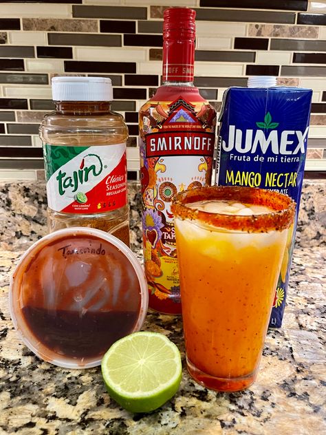 Mexican Theme Pastries, Chamoy Alcohol Drinks, Tajin Alcohol Drinks, Tamarindo Smirnoff Recipes, Mexican Mixed Drinks Alcoholic, Tamarind Smirnoff Recipes, Tajin Drink Recipes, Smirnoff Spicy Tamarind Vodka Recipes, Smirnoff Mixed Drinks