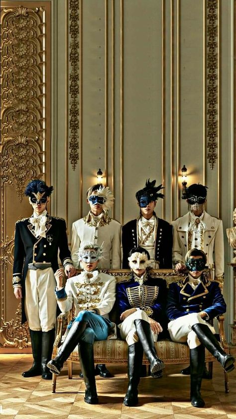 Enhypen Masquerade, Enhypen Group Photo Wallpaper Aesthetic, Masquerade Outfit, Aesthetic Profile Picture Cartoon Soft, Boy Squad, Jay Jungwon, Prince Clothes, Enhypen Ot7, Enhypen Wallpaper