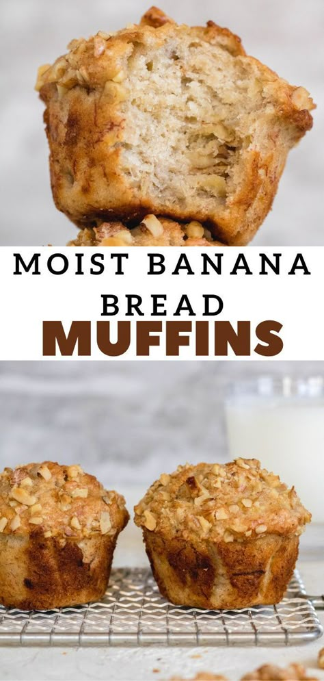 Bakery Banana Nut Muffins, Homemade Banana Nut Muffins, Banana Nut Bread Muffins, Moist Banana Muffin Recipe, Moist Banana Bread Muffins, Moist Banana Nut Muffins, Banana Nut Muffins Recipe, Best Banana Muffin Recipe, Starbucks Banana