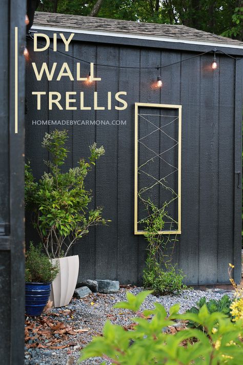 Diy Wall Trellis, Makeshift Wall, Trellis Wall, Diy Exterior, Wall Trellis, Beautiful Outdoor Spaces, Yard Project, Funky Junk, Budget Backyard