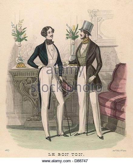 Fashion Plate 1837 Men - Stock Image 1800s Mens Fashion, Victorian Mens Fashion, 19th Century Men, 1830s Fashion, Steampunk Festival, Mens Fashion Illustration, 1800s Fashion, 19th Century Fashion, History Fashion