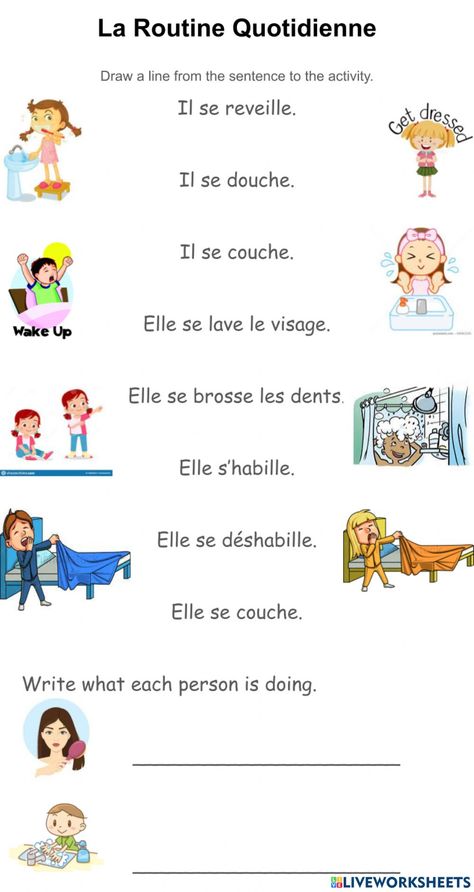 Daily Routine In French, French School, Forgot My Password, Daily Routine, Interactive Activities, School Subjects, Online Workouts, Google Classroom, You Can Do