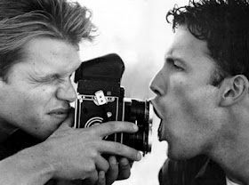 Matt Damon and Ben Affleck and a MF camera Matt Damon Ben Affleck, Holding A Camera, Action Shots, Matt Damon, Milla Jovovich, Old Camera, Sean Connery, Mick Jagger, Ben Affleck