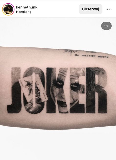 Joker The Dark Knight, Joker Dark Knight, Joker Tattoo Design, Knight Tattoo, Batman Tattoo, Movie Tattoos, Joker Tattoo, Pieces Tattoo, Tattoo Style Drawings