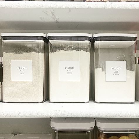 Follow Me On Instagram @alifemoreorganized - https://www.instagram.com/alifemoreorganized/ #pantryorganization #pantry #pantrydesign #pantrygoals #organized #organizedpantry #organizedhome #pantrylabels #pantrystorage #flour #bread #breadmaking #breadmaker #homemadebread #homemade #oxo #oxocontainers #homeorganization #kitchen #kitchenorganization #organizedkitchen #labels #label #amazonfinds #amazonorganization #newyearsresolution #organization #organizing #breadflour #wheatflour Flour Organization, Flour Container Ideas, Oxo Pantry Organization, Flour Storage Containers, Oxo Containers, Flour Storage, Flour Container, Apartment Things, Flour Bread