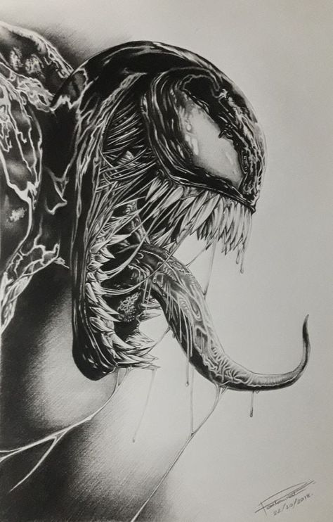 Venom Pencil Drawings, Venom Art Drawing, Dark Tattoos For Men, Venom Sketch, Venom Drawing, Venom Tattoo, Spiderman Tattoo, Venom Art, Temecula California